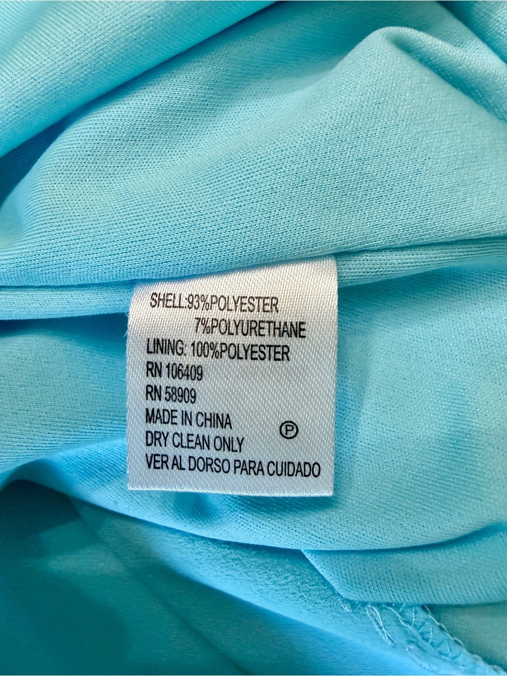 ANTONIO MELANI, WOMENS, BABY BLUE DRESS WITH A CASCADING FRONT RUFFLE. SIZE 8 - Picture 8 of 8
